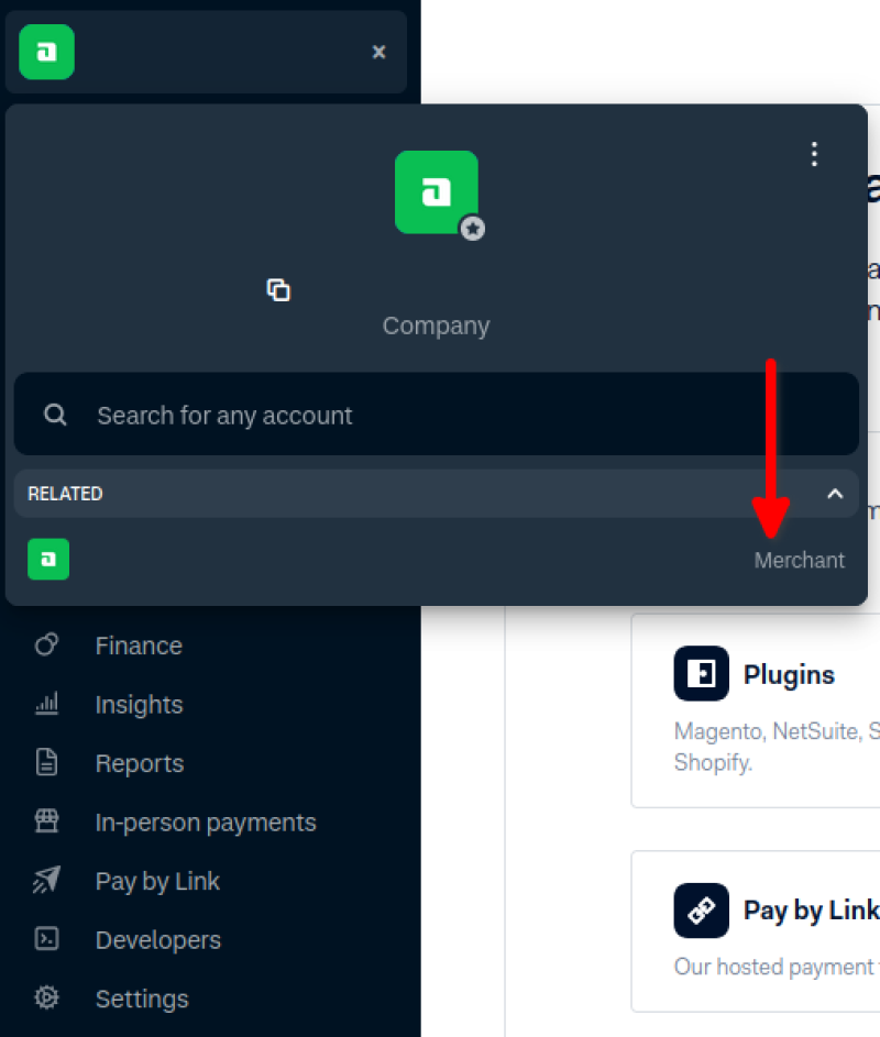 Adyen profile selector