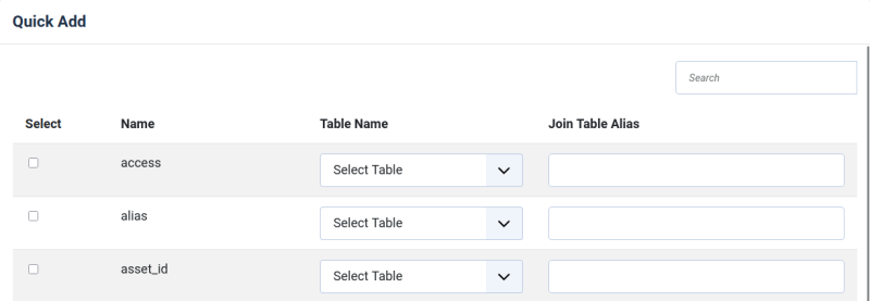 Quick Add Table Name and Alias RO CSVI 9.3.0