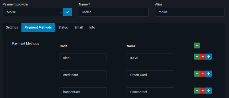 RO Payments 9.2.0 Payment Methods Tab