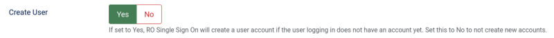 RO Single Sign On - Create User