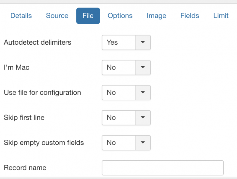 Replace line breaks with an HTML br tag on import - file tab settings