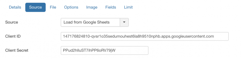 Load from google sheet