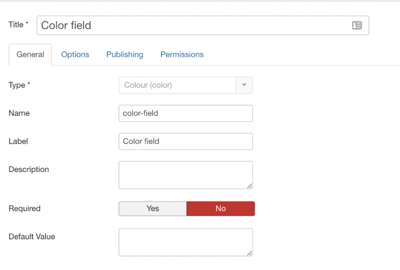 Joomla custom field colour field result