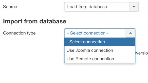 load from database options