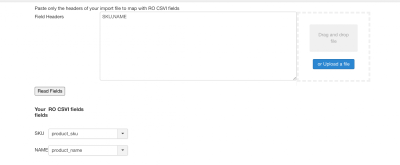 Product import map fields