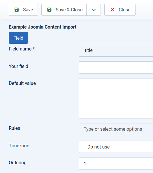 RO CSVI Template Field Import