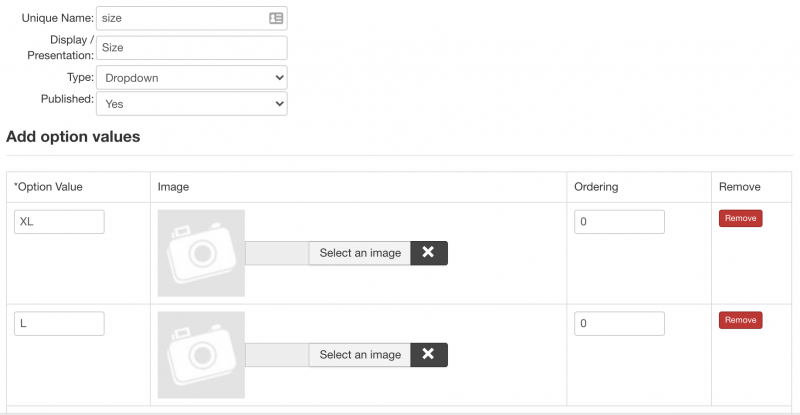 Import of J2Store Variable Product using RO CSVI