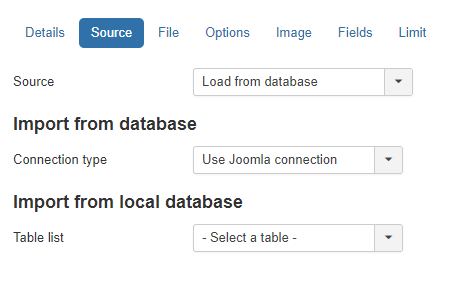 Local database source