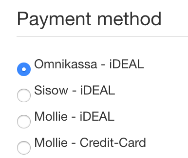 HikaShop Payment Options customer