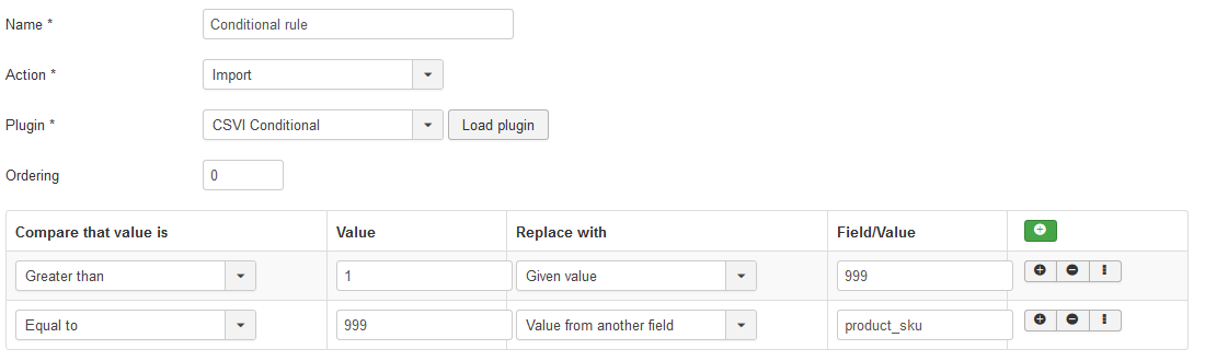 Conditional rule