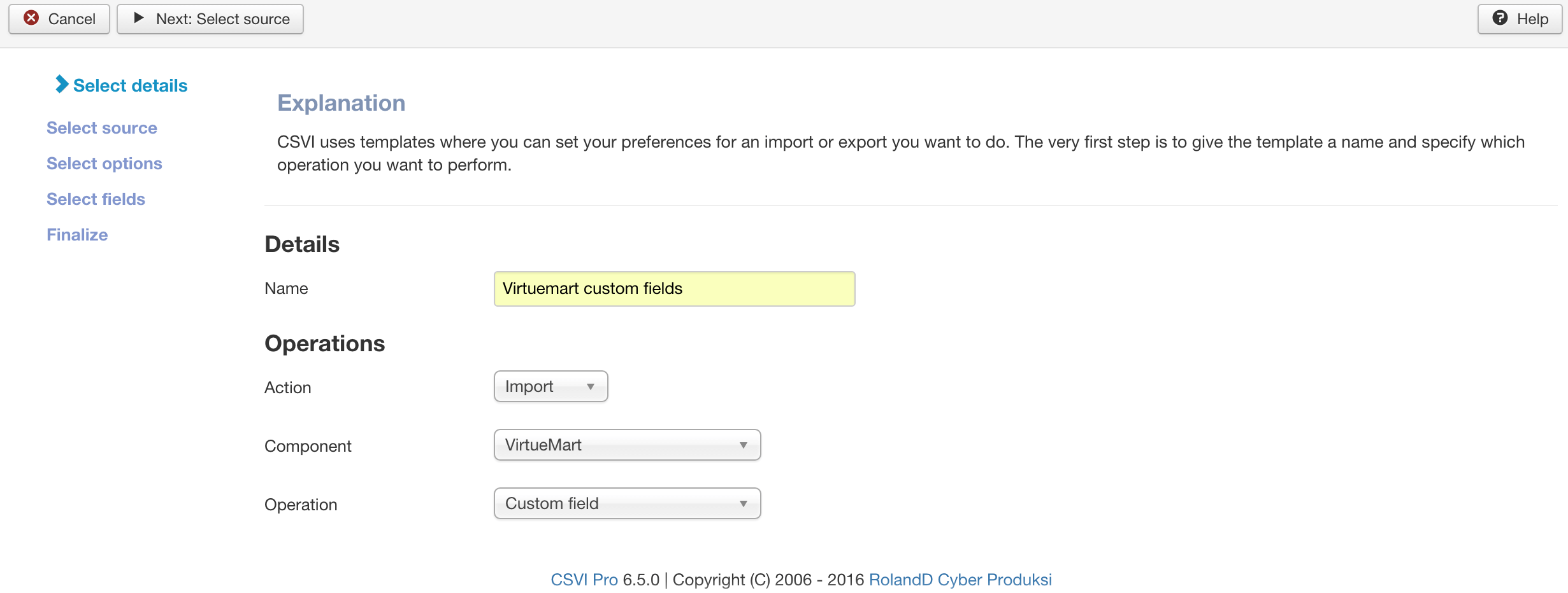 Virtuemart custom fields template