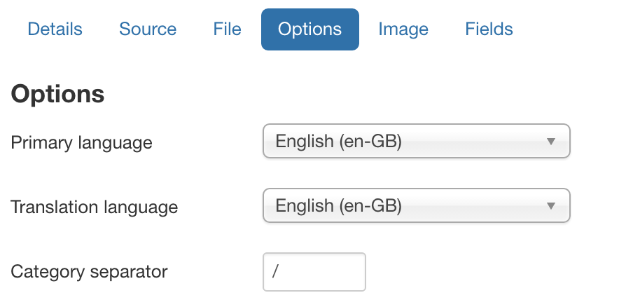 Multi-language category primary settings